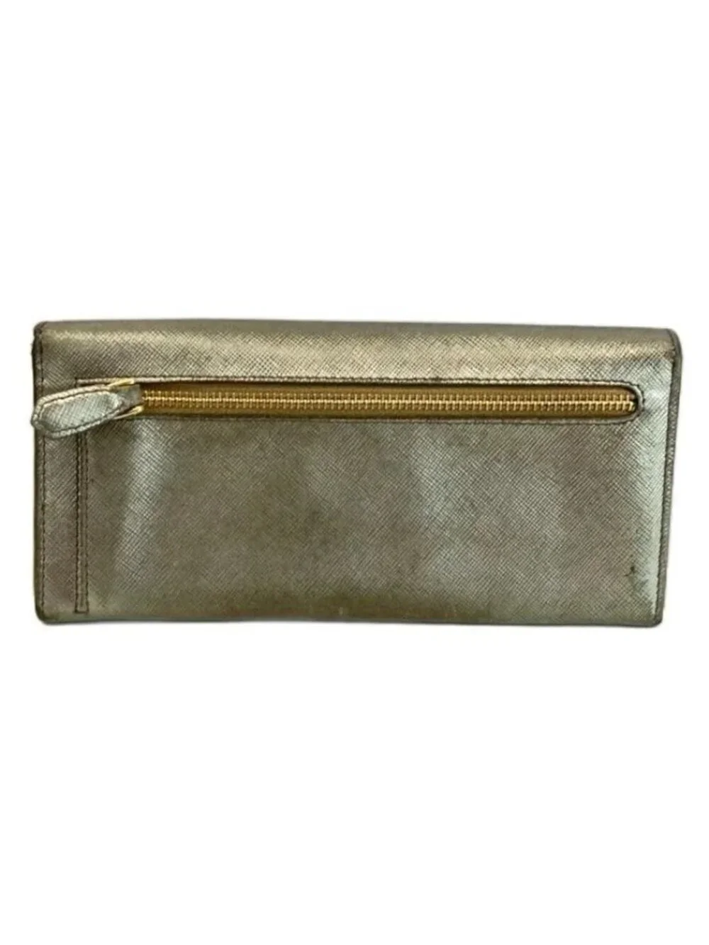 Prada Wallet Bifold Saffiano Leather Gray